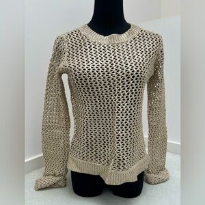 KENNETH COLE // Crochet Sweater. SZ XS. Champagne.